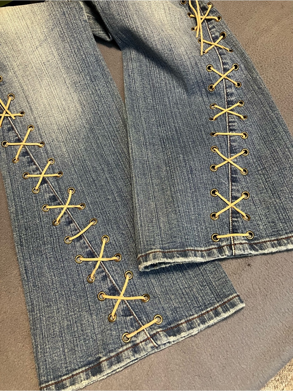 Vintage Younique and Lace-Up Flare Y2K Jeans juniors 9 - Picture 10 of 13